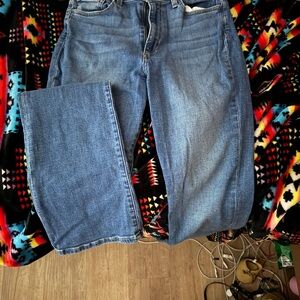 Joe's Jeans blue flared wide-leg denim pants